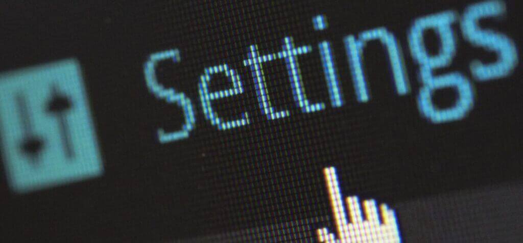 muis klikt op settings link
